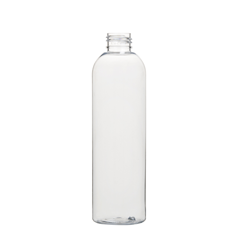 250ml 8oz Clear Plastic PET Cosmo Round Bullet Round Bottles Lotion Bottles Shampoo Bottles