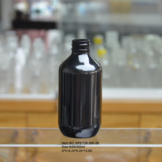  300ml 10 oz botella mascota negra