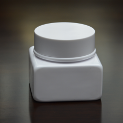  80g Tarro de mascota cuadrado de plástico